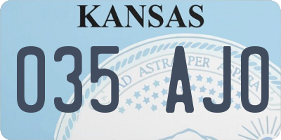 KS license plate 035AJO