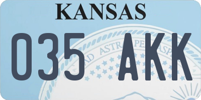 KS license plate 035AKK