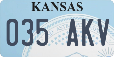 KS license plate 035AKV