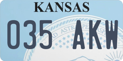 KS license plate 035AKW