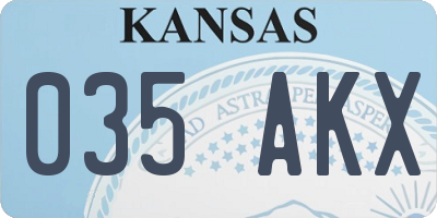 KS license plate 035AKX
