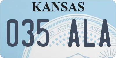 KS license plate 035ALA