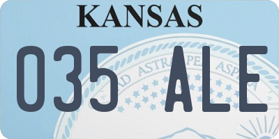 KS license plate 035ALE