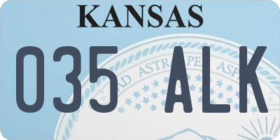 KS license plate 035ALK