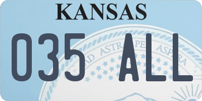 KS license plate 035ALL