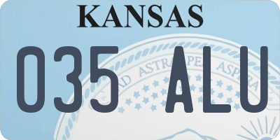 KS license plate 035ALU