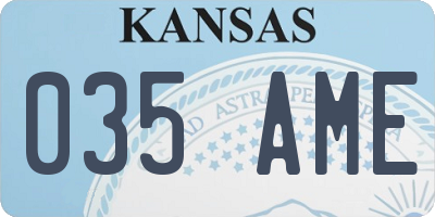 KS license plate 035AME