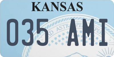 KS license plate 035AMI