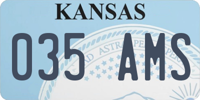 KS license plate 035AMS
