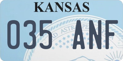 KS license plate 035ANF