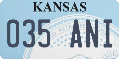 KS license plate 035ANI