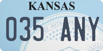 KS license plate 035ANY