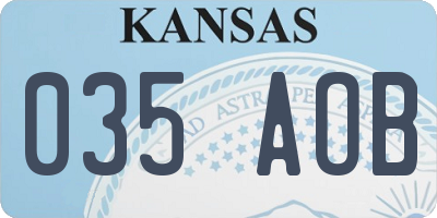 KS license plate 035AOB