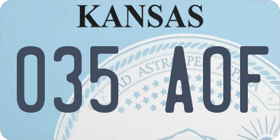 KS license plate 035AOF