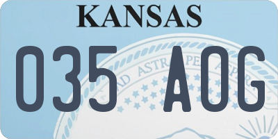 KS license plate 035AOG