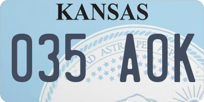 KS license plate 035AOK