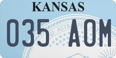 KS license plate 035AOM