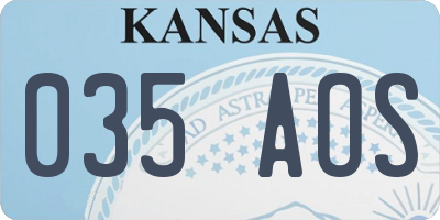 KS license plate 035AOS