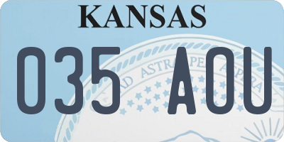 KS license plate 035AOU