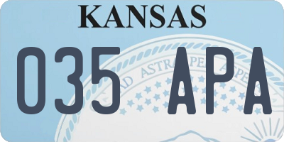 KS license plate 035APA