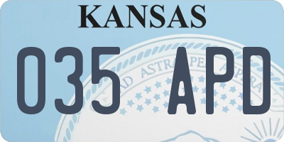 KS license plate 035APD