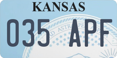 KS license plate 035APF