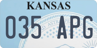KS license plate 035APG