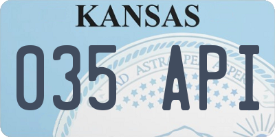 KS license plate 035API