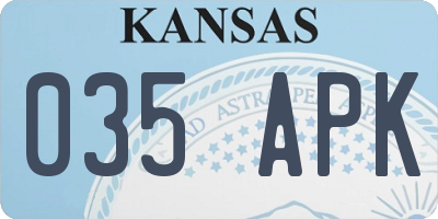 KS license plate 035APK