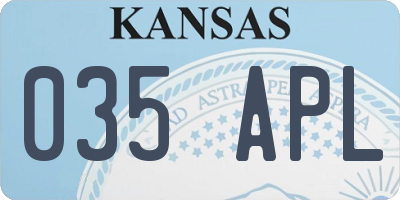 KS license plate 035APL