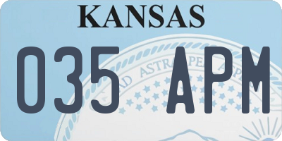 KS license plate 035APM