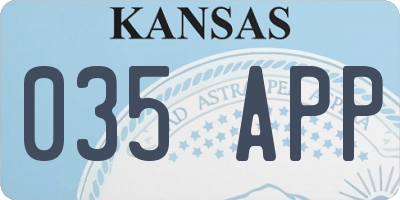 KS license plate 035APP