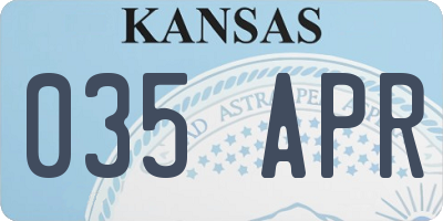 KS license plate 035APR