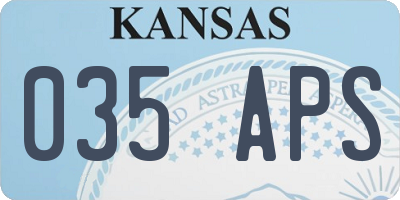 KS license plate 035APS