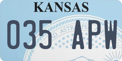 KS license plate 035APW