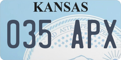 KS license plate 035APX