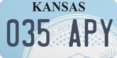 KS license plate 035APY