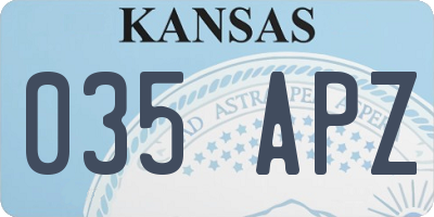 KS license plate 035APZ