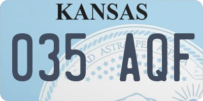 KS license plate 035AQF
