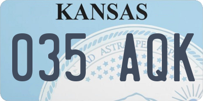 KS license plate 035AQK