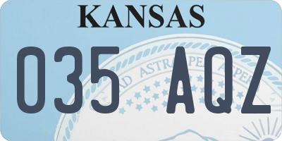 KS license plate 035AQZ