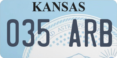 KS license plate 035ARB