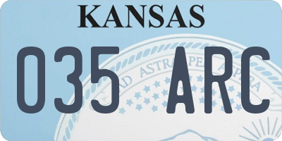 KS license plate 035ARC