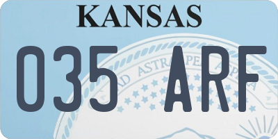 KS license plate 035ARF