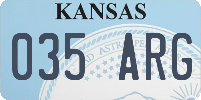 KS license plate 035ARG