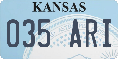 KS license plate 035ARI