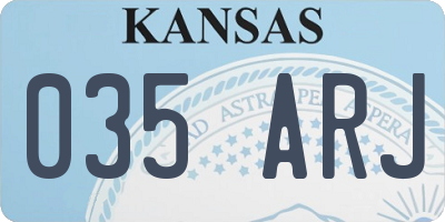 KS license plate 035ARJ