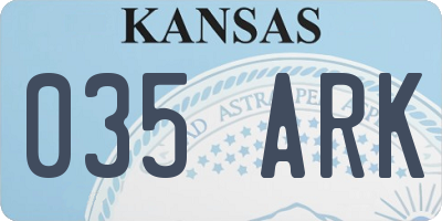 KS license plate 035ARK