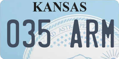KS license plate 035ARM