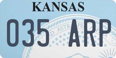 KS license plate 035ARP